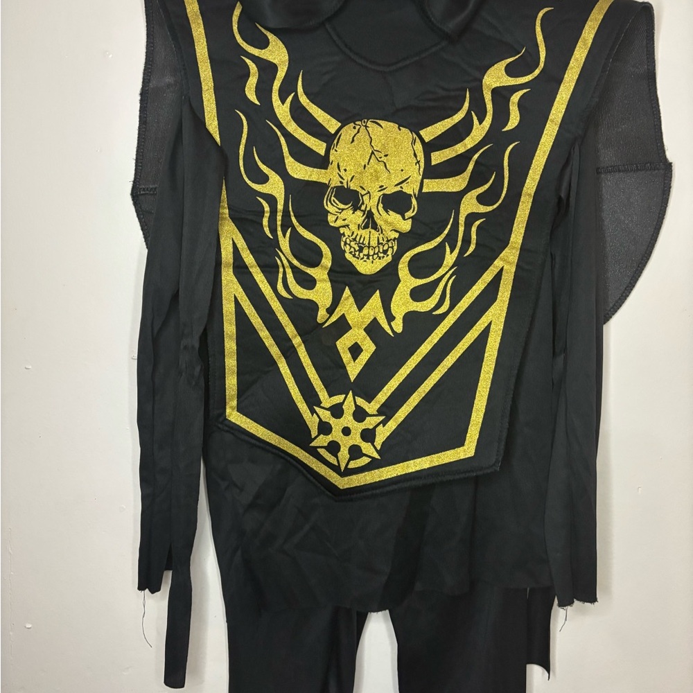 Kids Skull Warrior Costume - Black and Gold